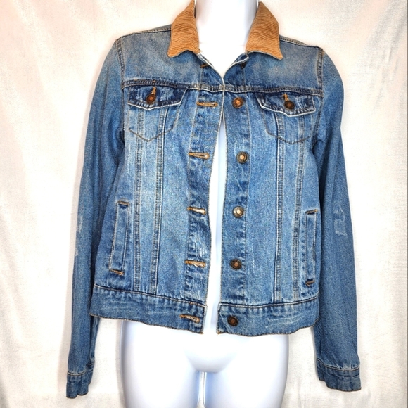 Sky and Sparrow denim corduroy collar jacket - Picture 2 of 10